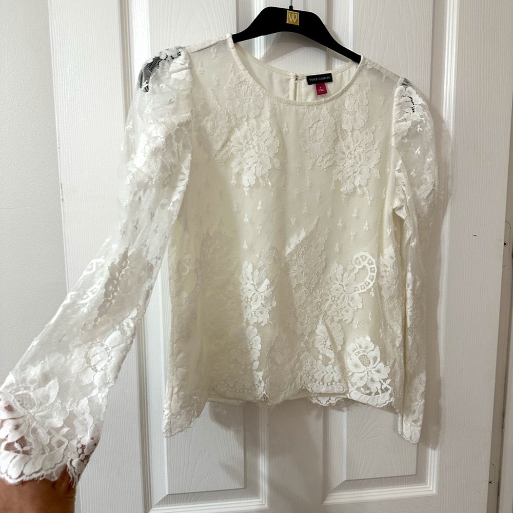 White lace shirt